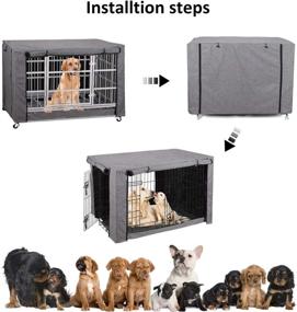 img 1 attached to 🐶 HERSENT Dog Crate Cover: Breathable & Sturdy Polyester Cloth, Universal Fit for Wire Crates - Enhance Air Circulation & Ensure Pet Comfort