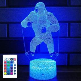 img 4 attached to HLLKYYLF Baby Gorilla Gifts: 16 Color Changing Kids Lamp with Touch and Remote Control - Gorilla Toys Light for Home Decor or Birthday Gifts for Baby