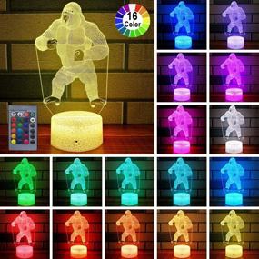 img 3 attached to HLLKYYLF Baby Gorilla Gifts: 16 Color Changing Kids Lamp with Touch and Remote Control - Gorilla Toys Light for Home Decor or Birthday Gifts for Baby