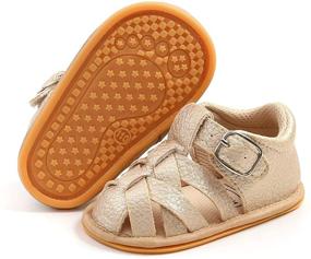 img 4 attached to Premium TAREYKA Closed Toe Leather Anti Slip Boys' Sandals - Ultimate Comfort and Durability