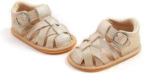 img 2 attached to Premium TAREYKA Closed Toe Leather Anti Slip Boys' Sandals - Ultimate Comfort and Durability