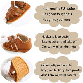 img 1 attached to Premium TAREYKA Closed Toe Leather Anti Slip Boys' Sandals - Ultimate Comfort and Durability