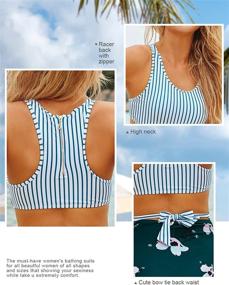 img 1 attached to MOLYBELL Swimsuits Waisted Monokini Racerback Women's Clothing for Swimsuits & Cover Ups