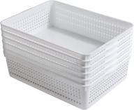 🧺 aebeky white plastic storage basket - medium weave organizer (4-pack) logo