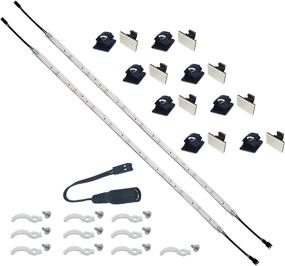 img 4 attached to 🔆 Litever Additional 20" Flexible LED Strip Lights, 12VDC, 4W, Daylight White 5000K, Self-Adhesive Backing, with Mounting Clips. Perfectly Compatible with Litever LL-013 Under Cabinet Lighting Kit-(2-Pack-5000K)