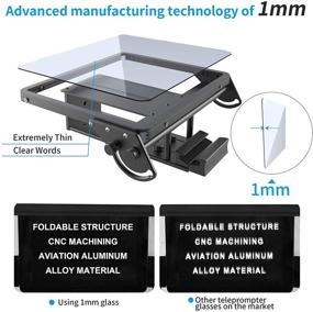 img 1 attached to 📹 16-дюймовый большой телепромптер с 70/30 балансировочным стеклом и алюминиевым корпусом - идеально подходит для планшетов до 12,9 дюйма, любой угол наклона, включает сумку - идеально для создания коротких видео и речей