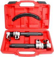 🔧 kuntec dual strut coil spring compressor tool set - heavy duty build for efficient spring compression, ultra rugged with safety bracket - 2200lb capacity, 11in jaw opening logo