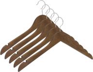 🪵 distressed natural wood curved hanger set, pack of 5 - by closet complete логотип