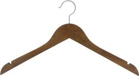 img 1 attached to 🪵 Distressed Natural Wood Curved Hanger Set, Pack of 5 - by Closet Complete