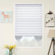 🌞 sunfree 3 pack temporary blinds: cordless pleated window shades, light filtering fabric shade – easy to install & cut, 36"x72"-3 pack, white logo