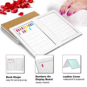 img 3 attached to 🎨 Nail Color Display Book: Anself 160 Colors Nail Polish Chart with 240pcs Nail Tips, Gel Color Card Board, and Nail Salon Tools (Golden)