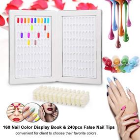 img 2 attached to 🎨 Nail Color Display Book: Anself 160 Colors Nail Polish Chart with 240pcs Nail Tips, Gel Color Card Board, and Nail Salon Tools (Golden)