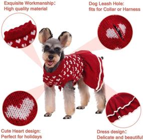 img 1 attached to 🐶 Kuoser Dog Sweater: Stylish and Cozy Sweater Dress with Leash Hole for Small to Medium Dogs, Ideal for Fall and Winter Seasons