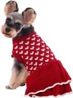 🐶 kuoser dog sweater: stylish and cozy sweater dress with leash hole for small to medium dogs, ideal for fall and winter seasons логотип