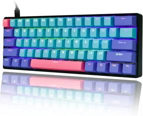 img 3 attached to 💻 Guffercty kred Gk61 SK61 60% Mechanical Keyboard: Custom Hot Swappable 60 Percent PBT keycaps, RGB Backlit Gaming Keyboard with NKRO, Type-C Cable - Ps4/Win/PC/Mac (Gateron Optical Black, Joker)