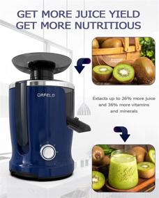 img 3 attached to 🧃 Centrifugal Juicer with Non-drip Function, ORFELD Juicer Machines 3" Wide Feed Chute, Easy Clean Extractor Juicers + Brush, BPA-Free Compact Juicer for Fruits & Vegetables (Blue)