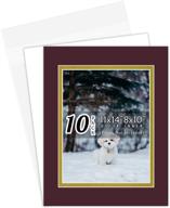 🖼️ golden state art, double picture mats with white core bevel cut for 8x10 photo pictures - including mats, backing, and clear bags - maroon over gold, 11x14-10 pack (double mat package) logo