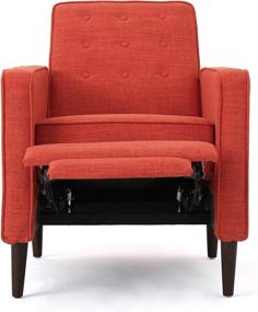 img 2 attached to 🧡 Muted Orange Tufted Back Fabric Recliner - Macedonia Mid Century Modern