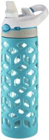 img 4 attached to 🚰 Contigo Autospout Straw Ashland Glass Water Bottle, 20 oz., Scuba - Stay Hydrated in Style