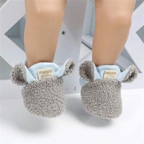 img 3 attached to Soft Plush Slippers Bear Paw Animal Boots for Baby Boys Girls - CoKate Toddler Infant Crib Shoes Winter House Shoes