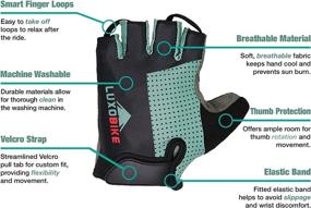 img 3 attached to 🚴 LuxoBike Cycling Gloves Mountain Bike Gloves – Anti-Slip Shock Absorbing Padded Breathable Half Finger Short Sports Gloves for Men/Women