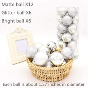 img 2 attached to 🎄 Acronde 24PCS Shatterproof Christmas Ball Ornaments – 1.57" Silver Xmas Tree Decorations for Home Holiday Party