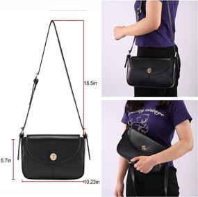 img 3 attached to 👜 Ayliss Women Crossbody Handbag Purses - Shoulder Bag PU Leather Fashion Vegan Classic Envelope Saddle Purse