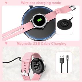 img 3 attached to ⌚️ Tinwoo Smart Watch (40mm QI Wireless Charging Bluetooth) - DIY Clock Face, 5ATM Waterproof for Android & iOS - Blood Oxygen Heart Rate Monitor Smartwatch for Men, Women, and Kids - Sleep & Fitness Tracker