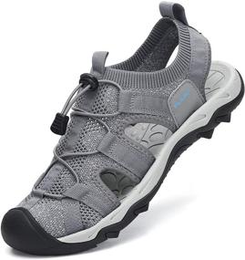 img 4 attached to FLARUT Athletic Lightweight Sandals: D DarkGray - Perfect for Sports and Outdoor Activities