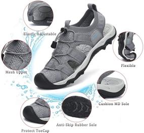 img 3 attached to FLARUT Athletic Lightweight Sandals: D DarkGray - Perfect for Sports and Outdoor Activities