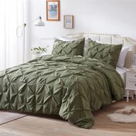 🛏️ nexhome pintuck olive green twin comforter set - soft pinch pleat microfiber, lightweight down alternative, all season bedding - 2 piece comforters & sets (includes 1 comforter and 1 pillow sham) logo