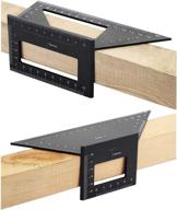 📏 ownmy set of 2 saddle layout square gauge for woodworking, 45/45 degree - 90/45 degree square layout miter angle measuring t ruler, black aluminum alloy 3d miter scriber template tool for carpenter - enhanced seo logo