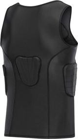 img 3 attached to 👕 DGXINJUN Men's Padded Compression Shirt Vest (4-Pad) Sleeveless Ribs Protector T-Shirt