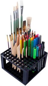 img 3 attached to 🖌️ Optimize your Art Studio Organization with Mont Marte 96 Hole Plastic Pencil & Brush Holder - Ideal for Paint Brushes, Pencils, Markers, Pens and Modeling Tools