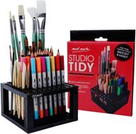 🖌️ optimize your art studio organization with mont marte 96 hole plastic pencil & brush holder - ideal for paint brushes, pencils, markers, pens and modeling tools logo