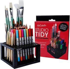 img 4 attached to 🖌️ Optimize your Art Studio Organization with Mont Marte 96 Hole Plastic Pencil & Brush Holder - Ideal for Paint Brushes, Pencils, Markers, Pens and Modeling Tools