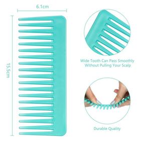 img 3 attached to 🔍 Ultimate Detangling Comb: Wide Tooth Comb for Curly Hair, Wet & Dry - No Handle Detangler for Styling & Shampooing (White/Cyan)