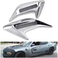 tuincyn universal car hood scoop vent cover decorative plating/chrome air flow intake ventilation cover(pack of 2) logo