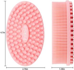 img 3 attached to 🛀 Priksia Exfoliating Silicone Body Brush Back Scrubber Bath Brush for Softer, Glowing Skin - Spa Brushing Shower Scrubber for Wet or Dry Cleaning - Gentle Exfoliator for Enhanced Skincare