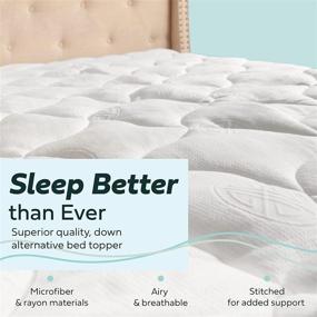 img 3 attached to 🛏️ Mandarin Home Collection King Size Ultra Soft Bamboo Rayon Plush Mattress Topper - Premium Mattress Pad