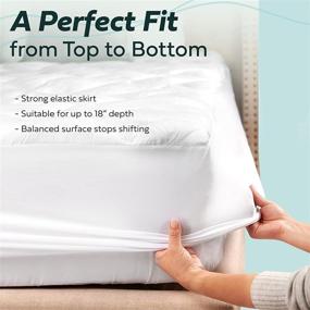 img 1 attached to 🛏️ Mandarin Home Collection King Size Ultra Soft Bamboo Rayon Plush Mattress Topper - Premium Mattress Pad