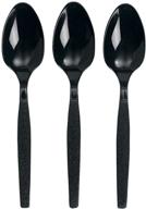 premium quality amscan jet 🥄 black plastic spoons - one size essentials logo