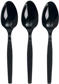 img 1 attached to Premium Quality Amscan Jet 🥄 Black Plastic Spoons - One Size Essentials