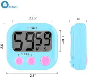 img 1 attached to ⏲️ Brisica Digital Kitchen Timer: Versatile Classroom Timer with Loud Alarm, Magnetic Backing & Stand – Ideal for Cooking, Studying, Homework, and Exercise (Blue)