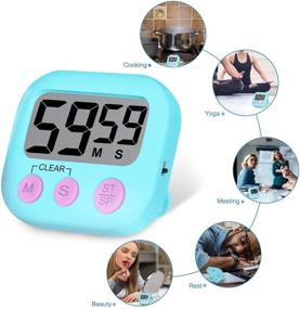 img 3 attached to ⏲️ Brisica Digital Kitchen Timer: Versatile Classroom Timer with Loud Alarm, Magnetic Backing & Stand – Ideal for Cooking, Studying, Homework, and Exercise (Blue)