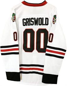 img 1 attached to 🎄 Stitched Mens S-XXXL Clark Griswold #00 Christmas Vacation Movie Hockey Jersey - USA