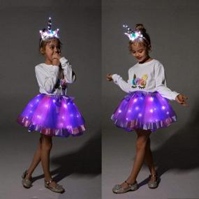 img 1 attached to 🌈 SHINYOU Girls Rainbow Tutu Skirt with LED Lights for Christmas Dress-Up and Birthday Outfit