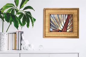 img 3 attached to 🖼️ Fairwood Way Rattan and Wood Picture Frame - Boho Coastal Beach Photo Frame (8x10) - Tabletop & Wall Mount