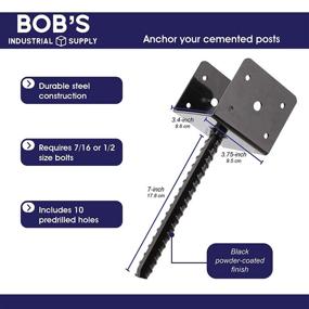 img 1 attached to BISupply Concrete Post Anchor 4x4 Post Base Spike 4 Pack - U Shape Fence Post Holder Pergola Brackets Deck Post Base Set - Improved SEO