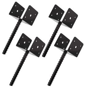 img 4 attached to BISupply Concrete Post Anchor 4x4 Post Base Spike 4 Pack - U Shape Fence Post Holder Pergola Brackets Deck Post Base Set - Improved SEO